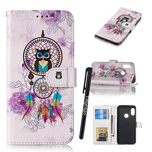 Xiaomi A2 Lite Shockproof Case,Tifightgo Colorful Polished Embossed FILP PU Leather Cover Silicone Shell Wallet Case for Xiaomi A2 Lite with Card Slots/Stand Function/Magnetic Buckle