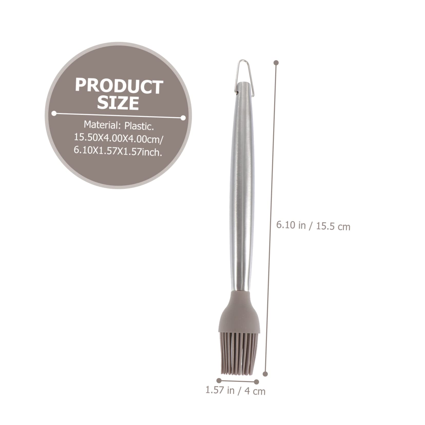 KONTONTY 1Pc Silicone Oil Brush with Handle for Bbq Baking Cooking Durable Efficient Restaurant Brush for Oil Frying and Buffet Use Silver