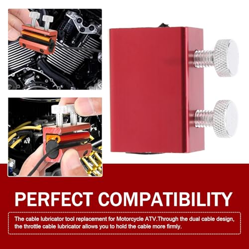Image of 1 PC Cable Luber Tool, Motorcycle Cable Luber Throttle Puller, Throttle Cable Oiler with Oil Clip, Universal for Motorcycle /Dirt Bike (Red)