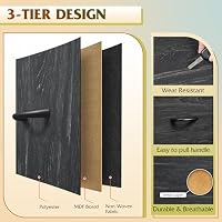 WLIVE Wide Dresser for Bedroom, 8 Drawer Chest of Drawers, Black Wood Grain — image 6