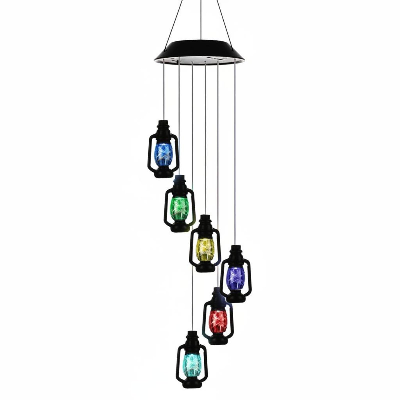 Waterproof LED Wildlife Wind Chime Decorative Solar Hummingbird Wind Chime for Balcony, Kerosene Bottle-image-17