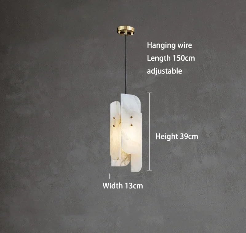 Lustre en marbre entièrement cuivre cold white pour éclairage suspendu - 5