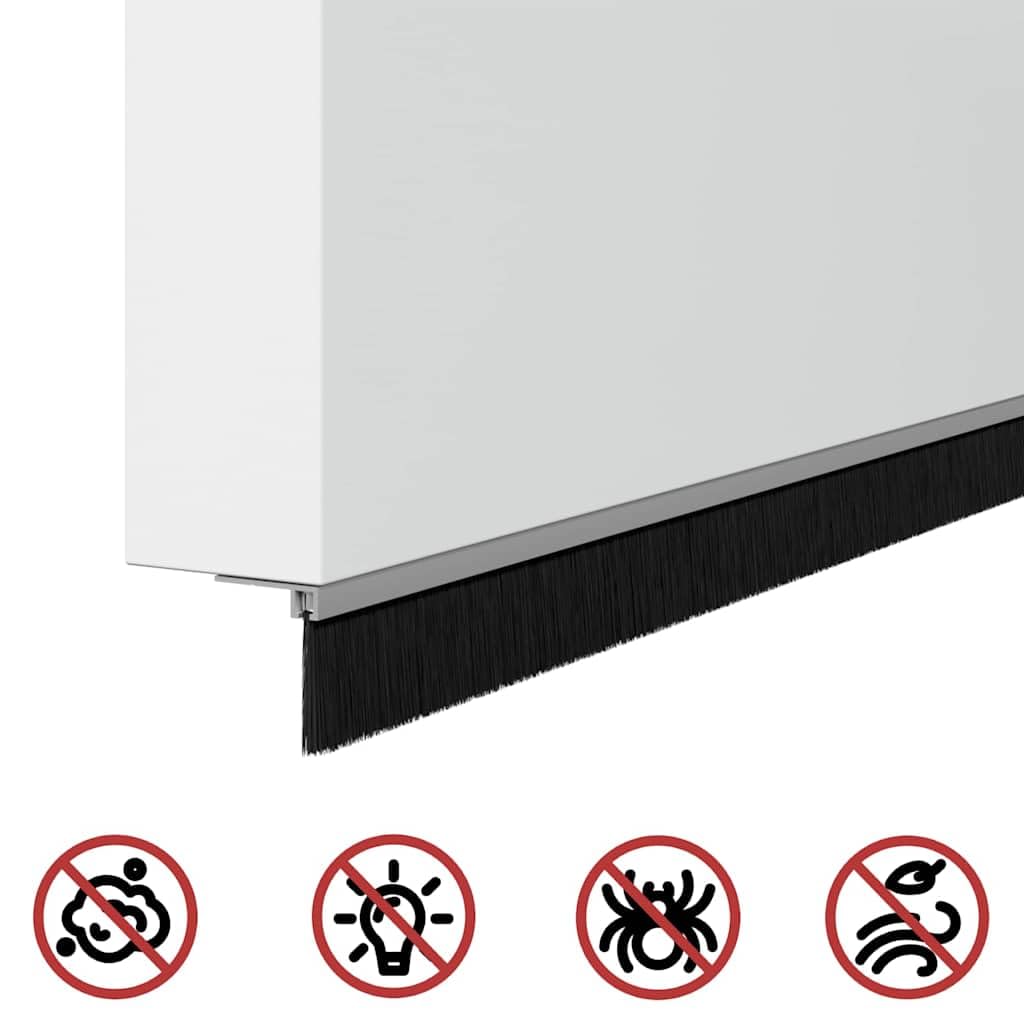 Nakładane uszczelki szczotkowe do drzwi, 12 sztuk, srebrne, 100 cm, stop aluminium, do drzwi pokojowych i wejściowych, blokują dźwięk i światło, ochrona przed włamaniem, łatwy montaż, odporna
