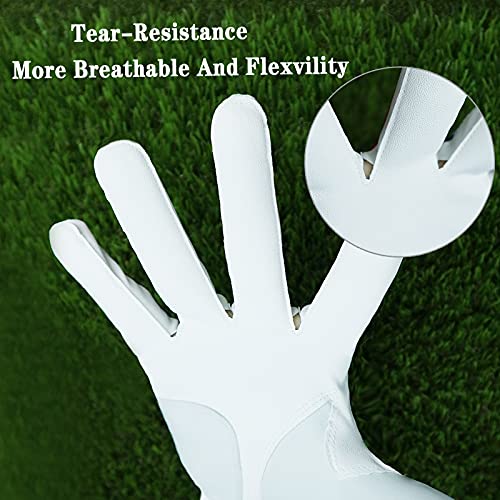 Golf Gloves Mens Left Right Hand 2 Pack All Weather Golf Glove Men Rain Left Right Handed PU Leather Grip Small Medium ML Large XL Size (White(Ambidextrous), Large) by FINGER TEN - Image 5