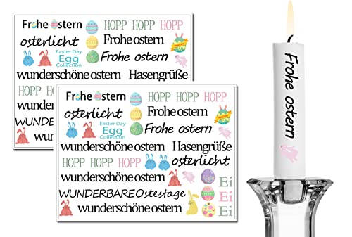 2PCS Kerzentattoo-Folie kerzen tattoofolie|Sprüche zum Verschenken Ostern | Kerzen dekorieren | Sprüche | Glückslicht Wunschlicht Kerzenfolie, Kerzensprüche (Ostern) Cover