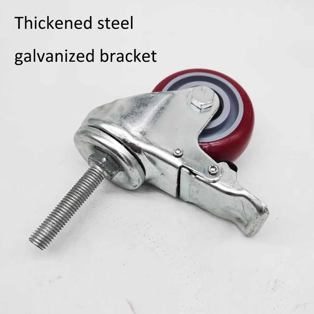 M20*30mm Industrierollen Ø 75/100/125mm Leise Lenkrollen aus PU Robuste Transportrollen mit Bremse 4er Set Apparaterollen Tragkraft 300/330/390 kg (Size : 5"/125mm)