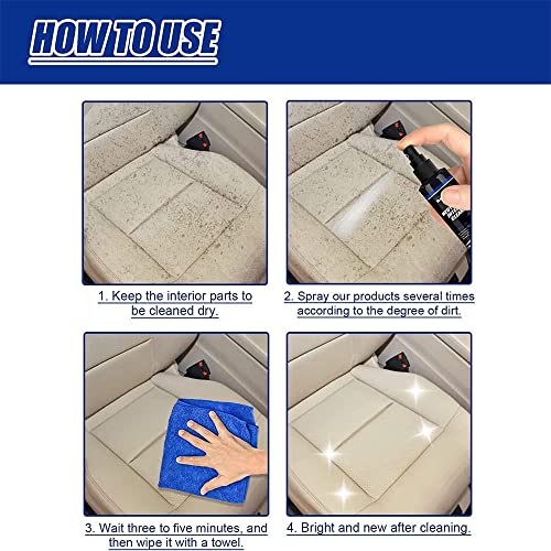 Gdsafs Car Interior Carpet Leather Full Effect Cleaner, Seat Cleaner For Car Stains, Car Upholstery Cleaner Foam Spray, Multi-Purpose Car Seat Stain Remover Fabric For Stains (3Pcs) #TOP6