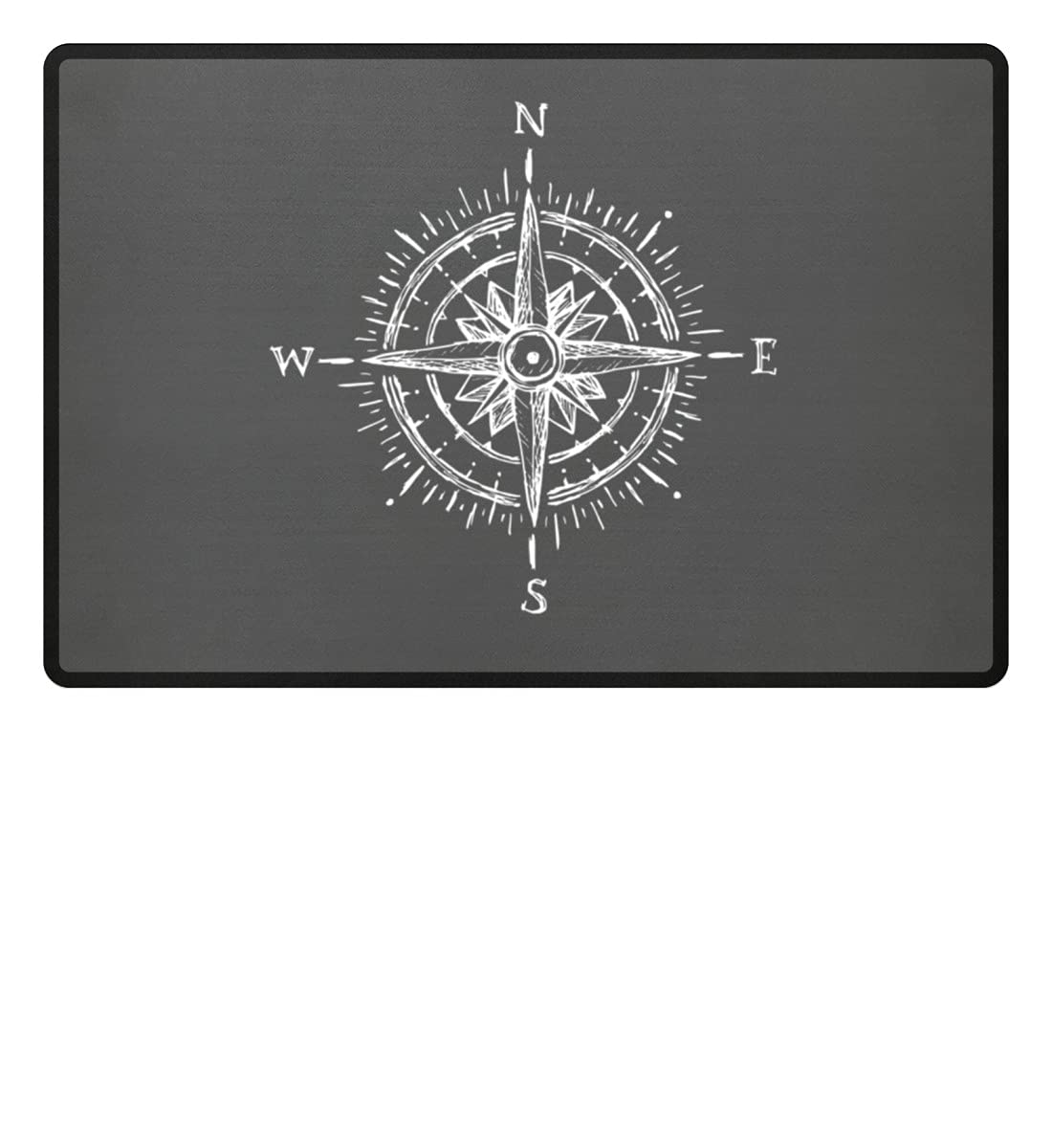 Paillasson boussole gris tapis entrée 60x40 antidérapant