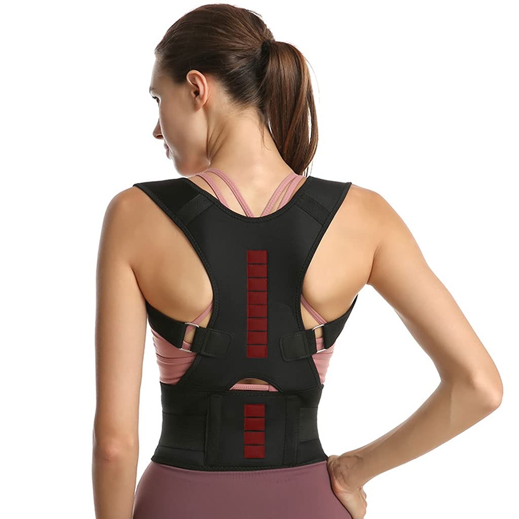 Cintura correttiva curva per supporto completo per la schiena con 12 magneti Cintura di supporto per la colonna vertebrale Correttore posturale per adulti Fasciatura regolabile per raddrizzare la vita