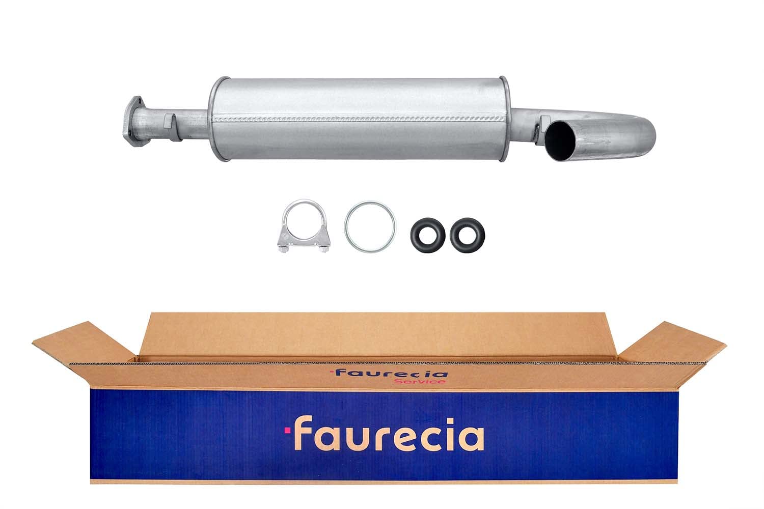 HELLA 8LC 366 023-421 silenciador del medio - Easy2Fit® Kit - centro - 1 pieza - Juego con accesorios de montaje