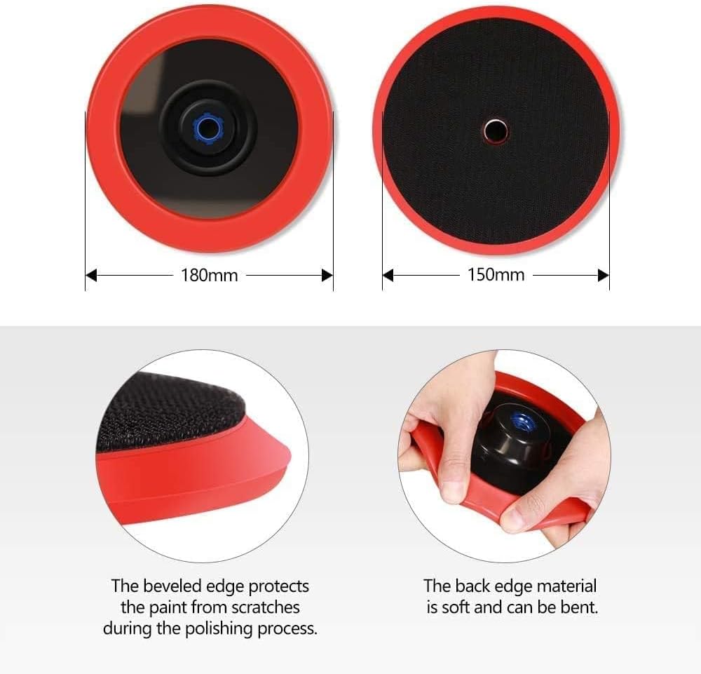 Wool Polishing Pads, SPTA 6"(150mm) 100% Natural Wool Buffing Pad with Hook & Loop Backing 4pcs Set Come with 5/8-11 Thread Backing Plate for Car Polishing, Buffing and Cutting - Image 5