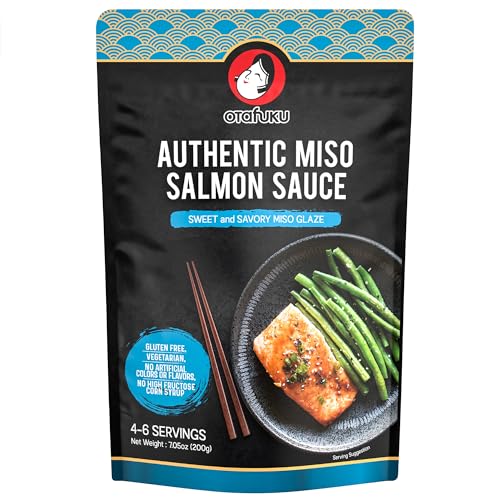 Otafuku Japanese Miso Salmon Sauce - Sweet and Savory Miso Glaze for Salmon - 7.05 oz
