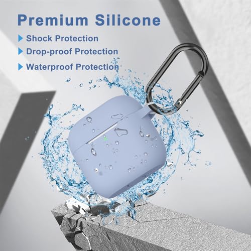 Image of Tobfit Case for AirPods 4 Case Cover 2024 with Lanyard & Keychain, Soft Silicone Protective Case for Apple AirPods 4th Generation, Full Protection, Support Wireless Charging, Denim Blue