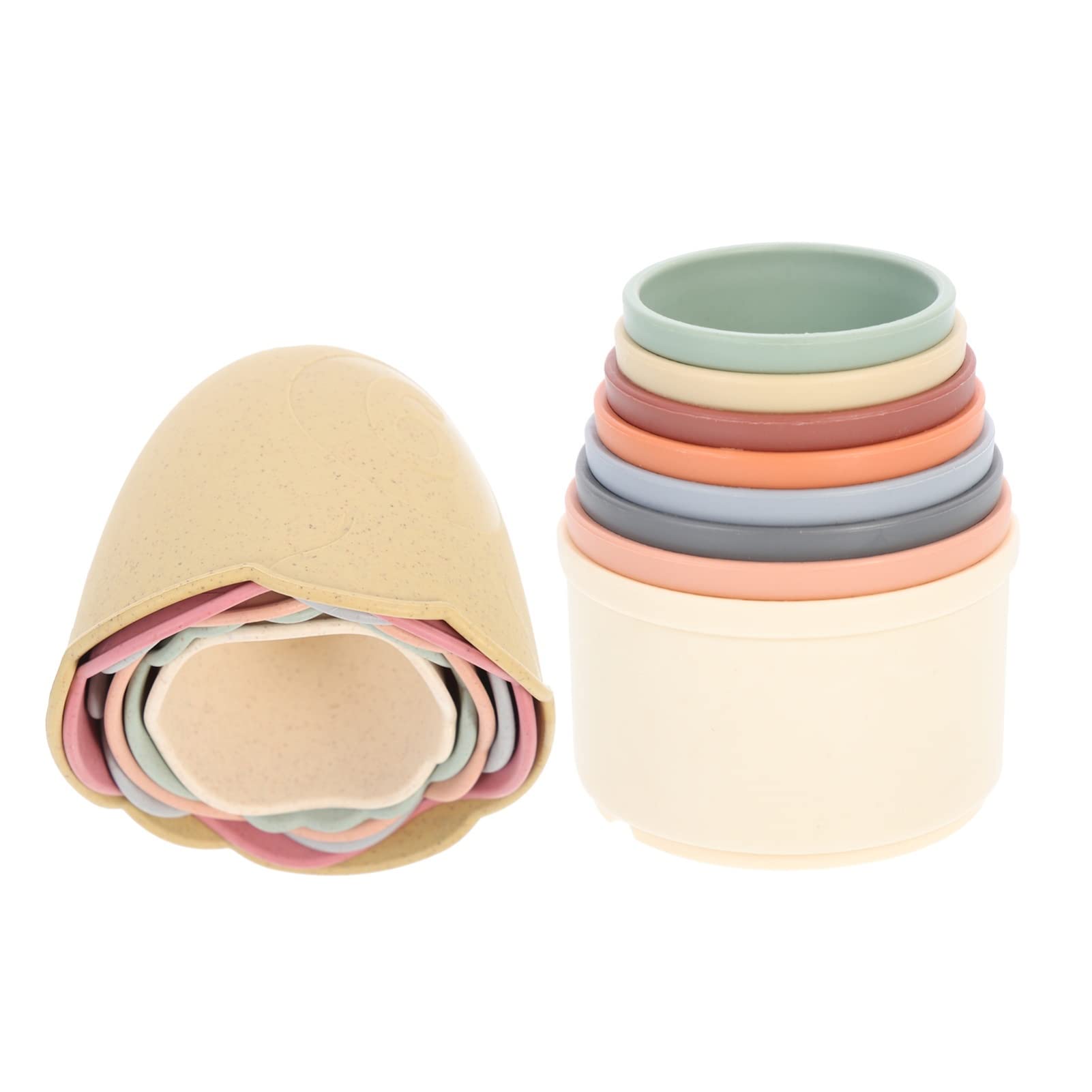 LIFKOME 2 Sets Stacking Cups Toys, Montessori Stacking Toys, Nesting Cups for Kids, Cup Blocks, Building Sorting Cups, Beach Cups Toy for Early Education (8 Graphic+ 6 Egg Shape)