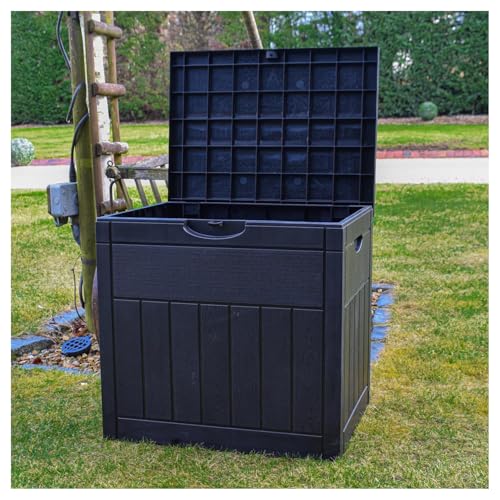 Pobbycrafm Cajas Almacenaje Plastico Baul Almacenaje Exterior Cajas De Plastico con Tapa Baul Exterior Impermeable Armario Exterior Arcon Jardin Exterior
