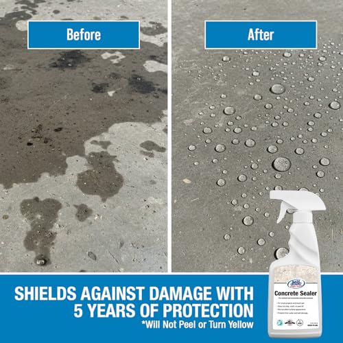 Image of Rain Guard Concrete Sealer Spray 16 oz | Ready to Use | Natural Finish | Deep Penetrating Protection Against Water and Salt Damage for All Concrete Surfaces | Silane /Siloxane Waterproofer