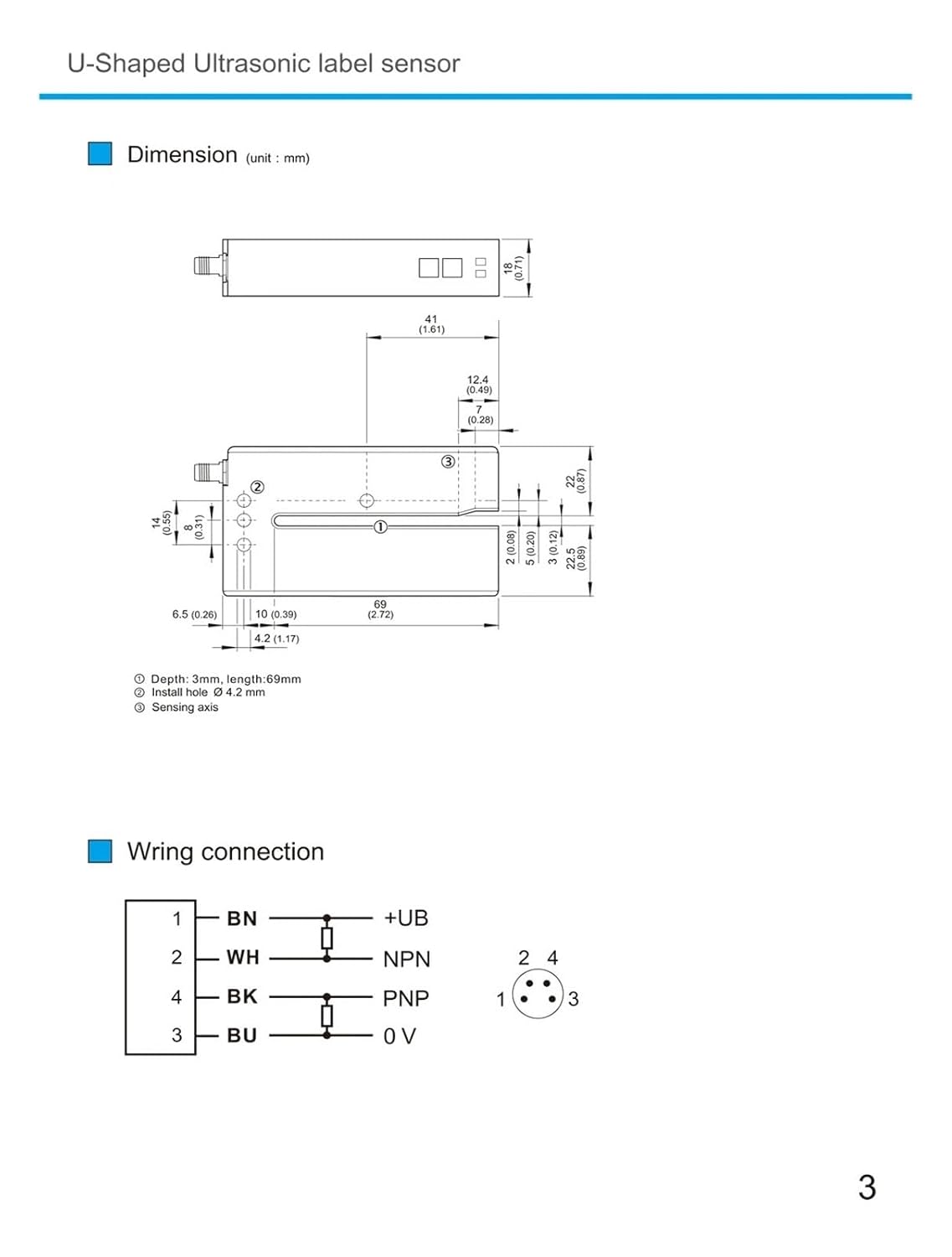 Ultrasonic Label Sensor Clear Label Detection S-2300E NPN+PNP Double Sheet Detection UFN3-70B413 Compatible Sensor