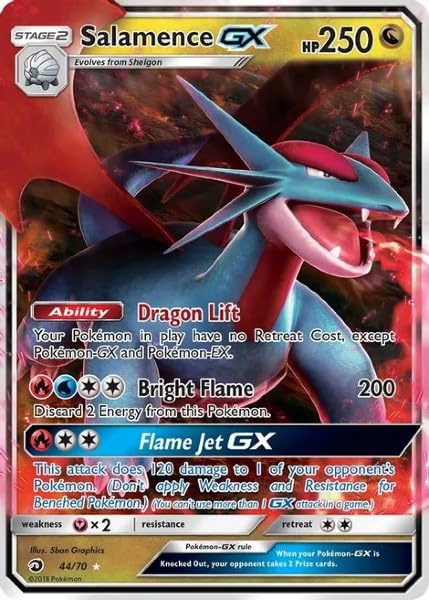 Amazon.com: Pokemon - Salamence GX - 44/70 - Dragon Majesty