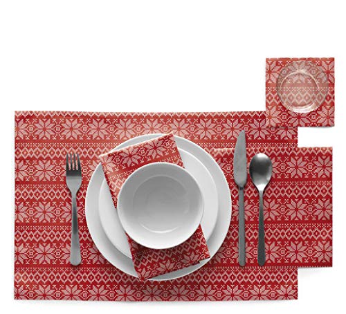 Cotton Printed Dinner Napkin - 12.6 x 12.6 In. - 6 Units per Roll - Noel – Image 3