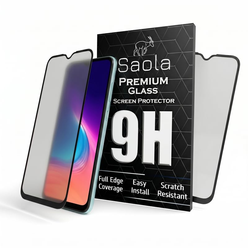 Image of Saola Anti-Glare Matte Screen Protector for Nokia C32 | Smooth Touch Finish, 9H Strength Glass, Full Coverage, Bubble-Free Installation Kit | Quick & Easy Application | Pack of 1