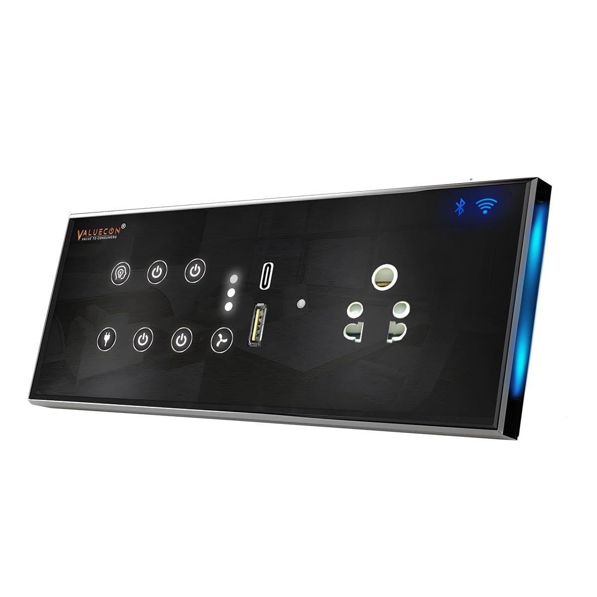 VALUECON i380 6 modular Smart Wifi Switch Board with 4 Switch,1 Fan,1 Socket, C & A type USB charging ports| App Control, Voice-controlled by Alexa, G. Home, G. Assistant-Black (B0D2TZ687Q) Amazon Price History, Amazon Price Tracker