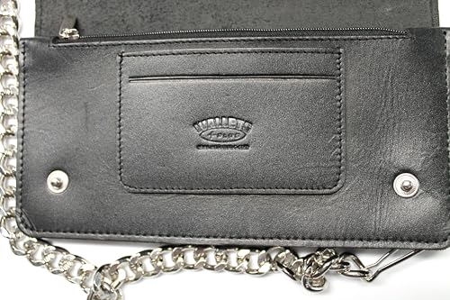 Trucker Wallet Premium Leather with 18 inch Chain (Black)4