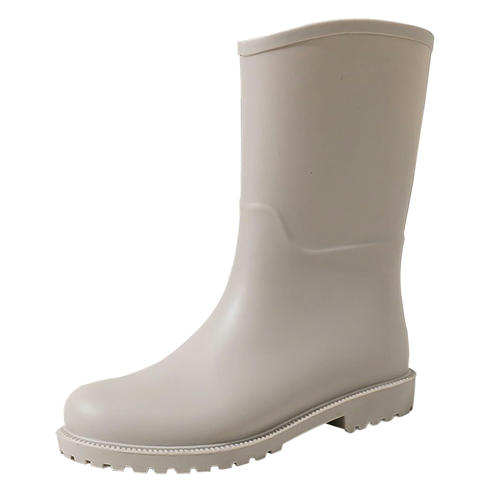 Bottes De Pluie En Caoutchouc Doublées Pour Femme - Bottes Imperméables Mi-hautes, Pour Jardin, Travail, Sécurité
