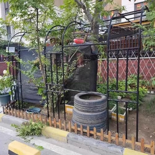 DMCHENGMA Garden Half Arch Trellises for Support Frame Climbing Plants Outdoor, Roses, Vegetables, Vines, Flowers, Black Metal Garden Trellis for Patio - 1 PC(4.9FTx1.3FTx7.9FT/150CMx40CMx240CM) DMCHENGMA Garden Half Arch Trellises for Support Frame Climbing Plants Outdoor, Roses, Vegetables, Vines, Flowers, Black Metal Garden Trellis for Patio - 1 PC(4.9FTx1.3FTx7.9FT/150CMx40CMx240CM)