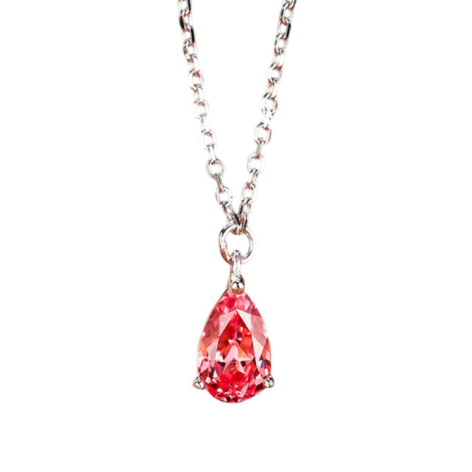 Charms zawieszka przyjaźń krople z 1,2 ct wyprodukowana w laboratorium Padparadscha, łańcuszek złoty 14 K dla dziewczyny, 14 K białe złoto, modna biżuteria na Wielkanoc