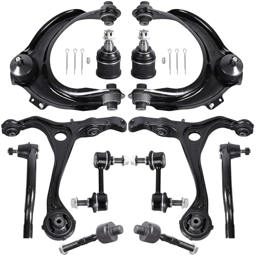 Image of KUIPERAUTO 12PCS Suspension Kit Front Upper Lower Control Arm,Sway Bar Links,Outer Inner Tie Rod End Compatible with 2003-2007 Honda Accord /2004-2008 Acura TSX with Ball Joint