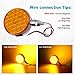 Partsam 2pcs Round Double Face Amber 48LED Pedestal Fender Rear Turn Signal Parking Lights Post Mount, Dual-face Led Marker Trailer Lights Replacement for Heavy-duty Trucks, 10-30V