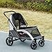 PawHut Hundewagen Hundebuggy klappbar für große Hunde & Katzen bis 30 kg Katzenbuggy mit Kissen Netzfenstern Türen Aufbewahrungstasche Katzenwagen Buggy Dunkelgrau