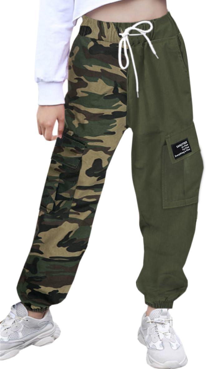 SANGTREE Girls & Womens Drawstring Cargo Jogger Pants,3 Years - Women 3XL - Picture 102 of 170