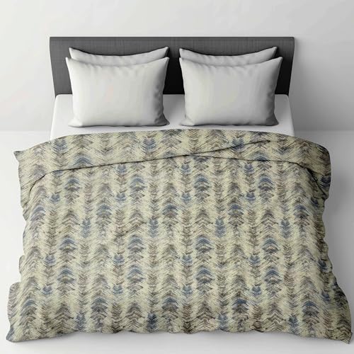Image of LINENWALAS Premium Printed 100% Cotton Single Duvet Cover | Comforter Cover |Rajai Cover | Quilt Cover with Zipper Closure 60 x 90 Inches (Driftwood, Single Size)