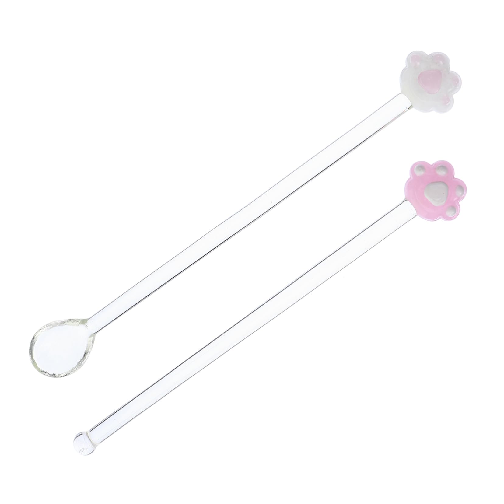 STOBAZA 1Set Glass Swizzle Stick Long Handle Stirring Stick for Cocktails Drinks and Beverages Creative Design for Home Bar and Parties Easy to Clean and Maintain