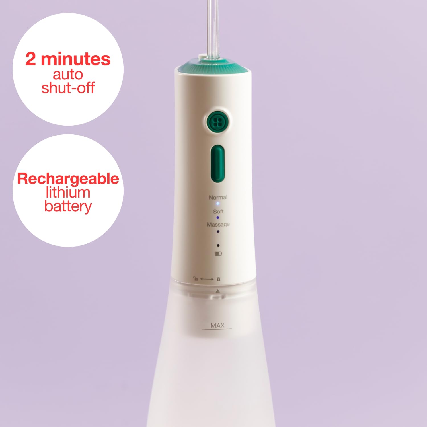 Solac Irrigador Dental Aqua Pulse 320ml 120 pulsos/min 3 niveles presión Batería recargable Cabezal 360º 2 boquillas Auto Off