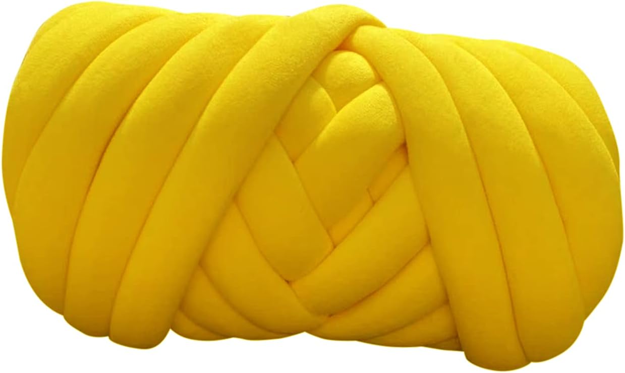 Super Chunky Velvet Yarn, Yellow 17OZ Cozy Soft Flexible