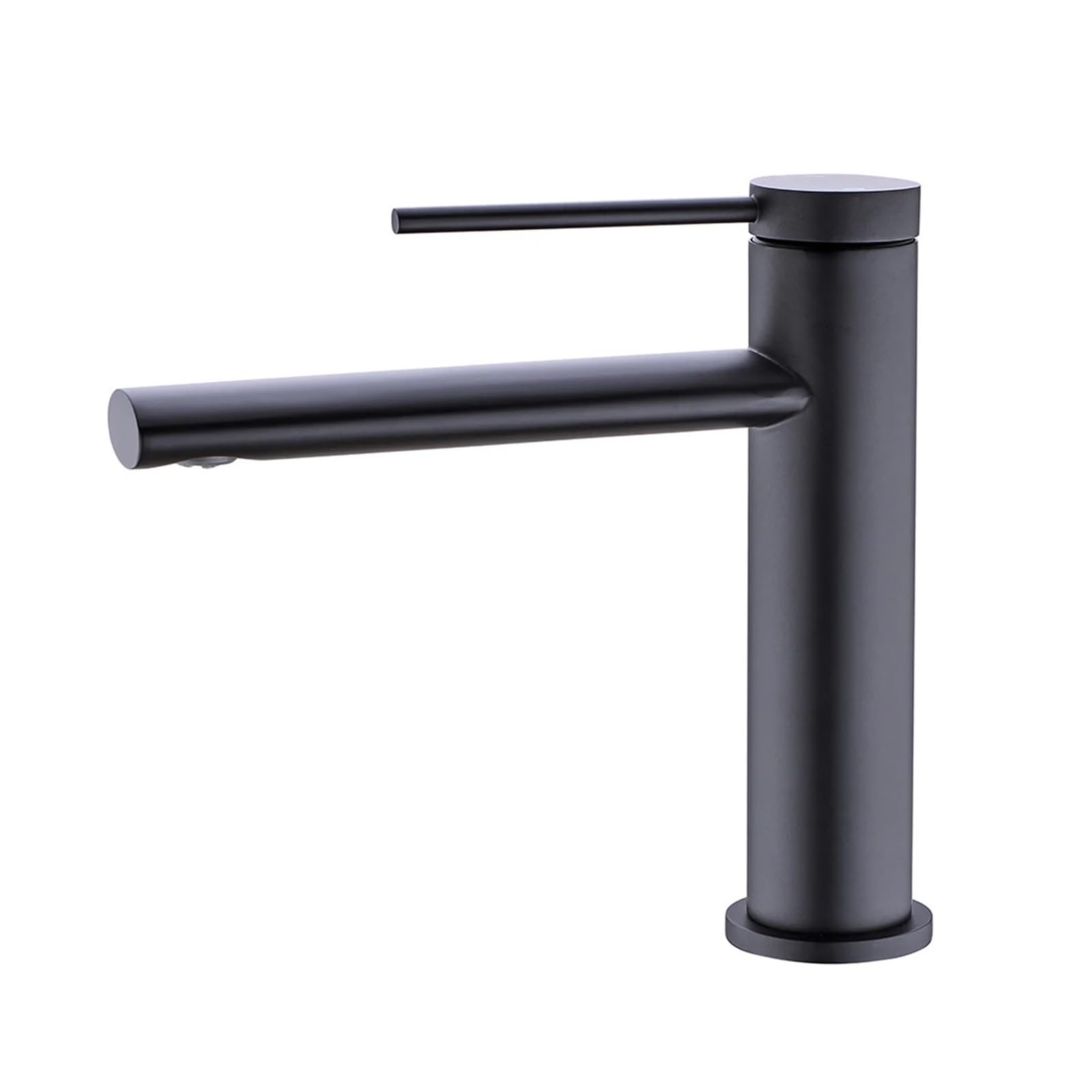 Grifo de lavabo monomando negro de latón para eliminar fugas y manchas de cal en el baño