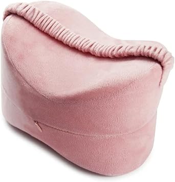 Memory Foam Knee Pillow for Side Sleepers - Leg Pillow for Lower Back, Hip, and Sciatica Pain Relief - Machine Washable Cover - Improve Your Sleep Comfort Pink