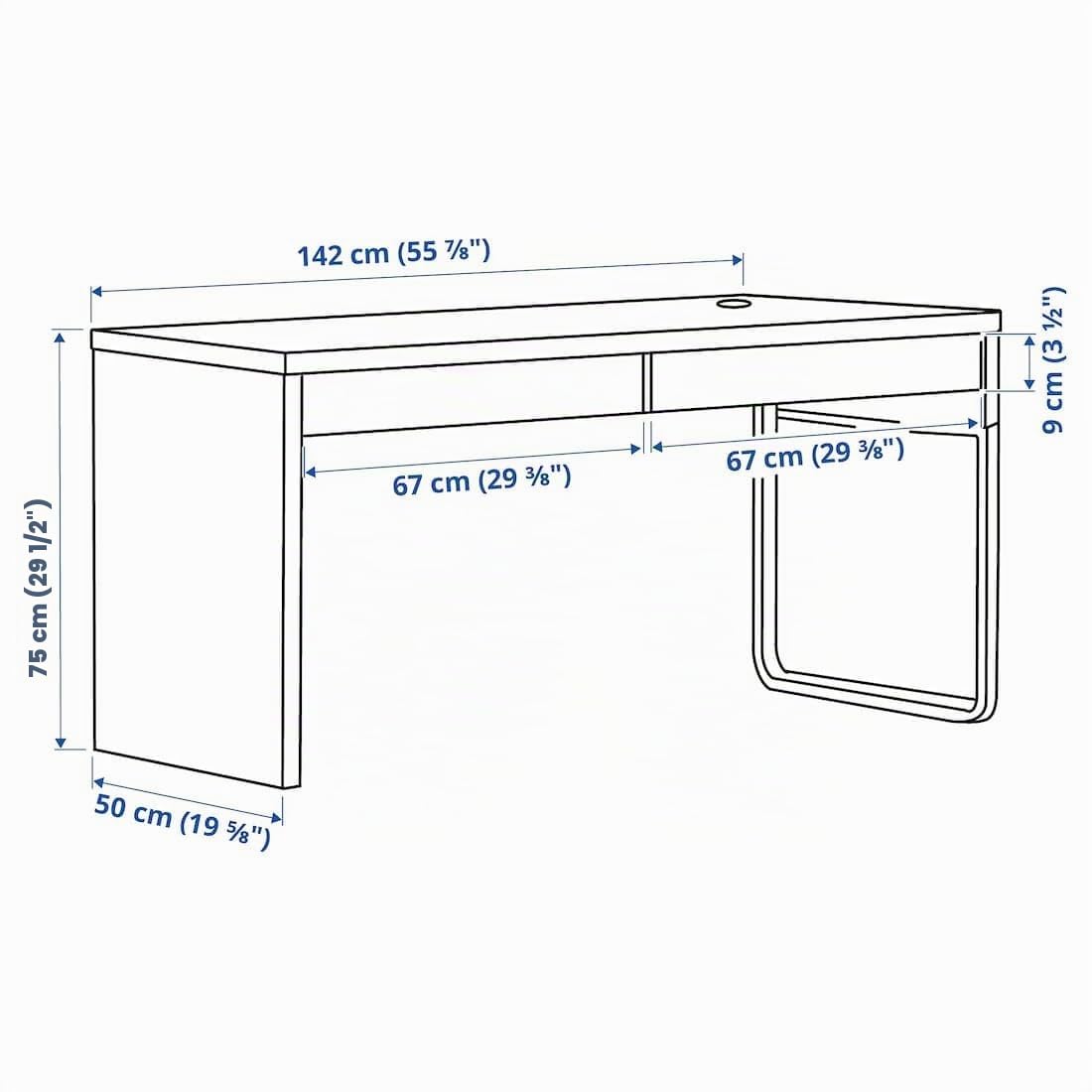 IKEA MICKE Bureau, Blanc, Bois d'ingénierie