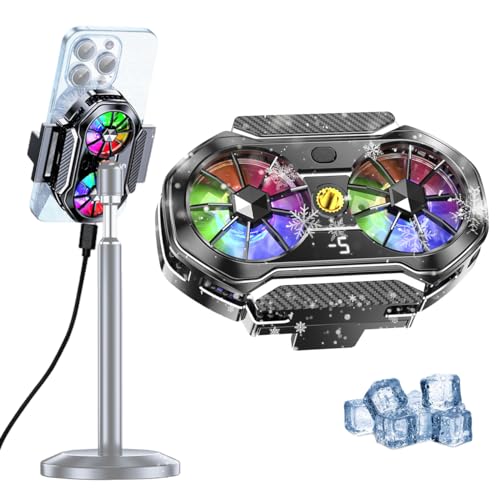 Refroidisseur Téléphone Fesoklaf - 3 Vitesses Ventilateur LED Température - Compatible 4.5 à 7 Pouces