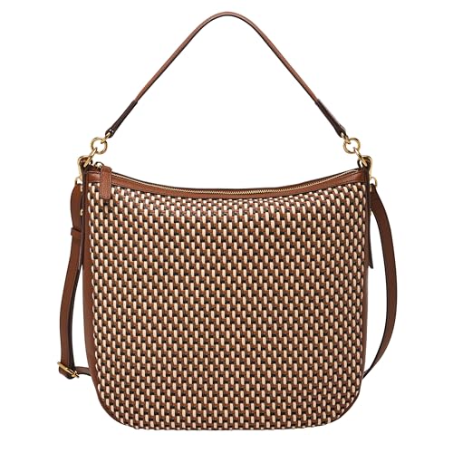 Fossil Women's Jolie Leather Hobo Bag, Neutral Woven
