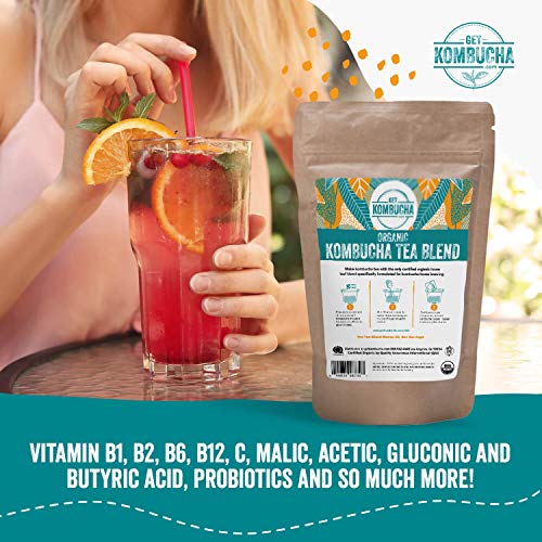 Get Kombucha Kombucha Starter Kit, Brewing Bundle for 5 gallons of Organic Tea, Vegan, GMO, and Gluten-Free Kombucha - Thumbnail 2