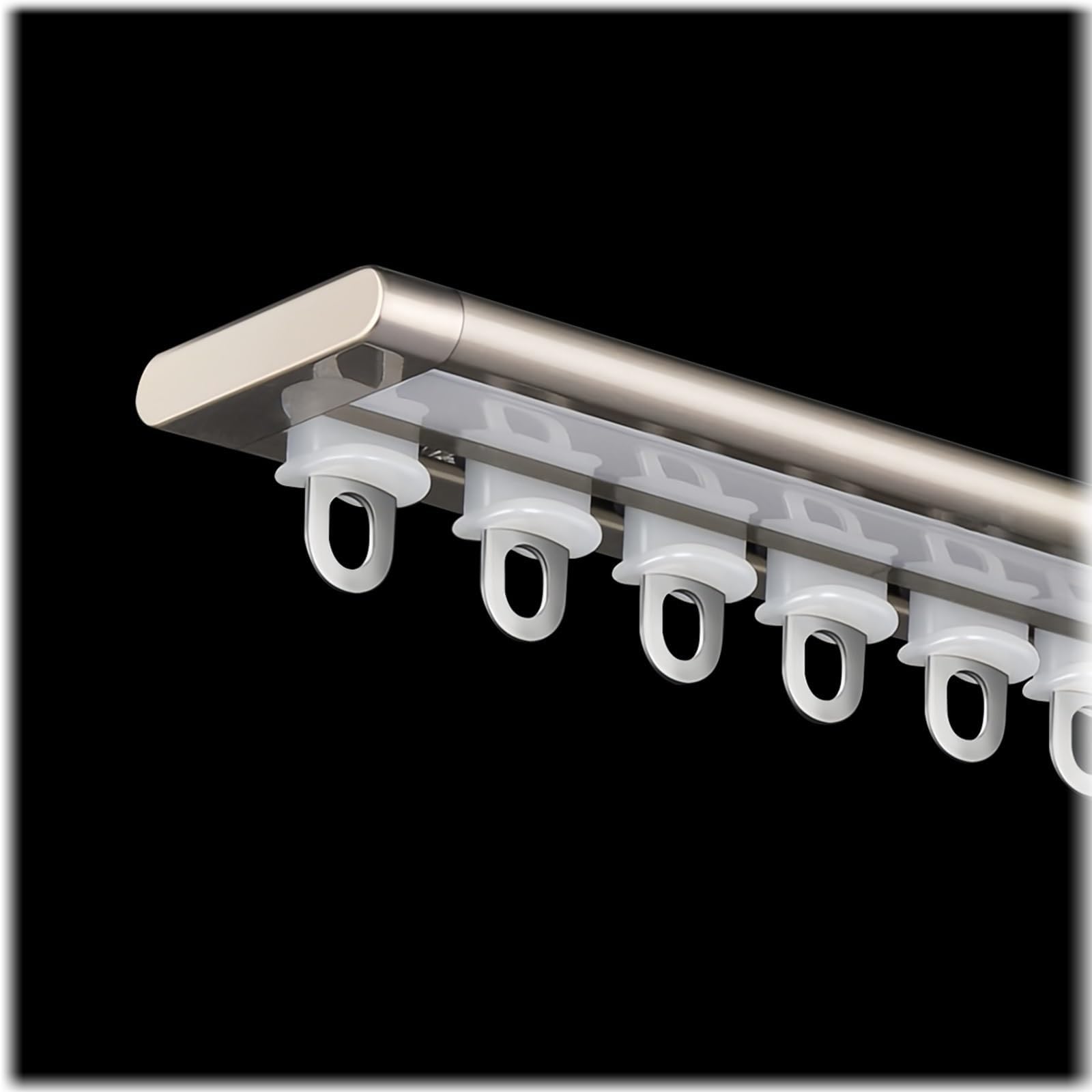 Ultra cienki zestaw szyn do zasłon, aluminiowy karnisz, montowany na suficie, system dzielenia pokoju, łatwy montaż, szampański 85 cm
