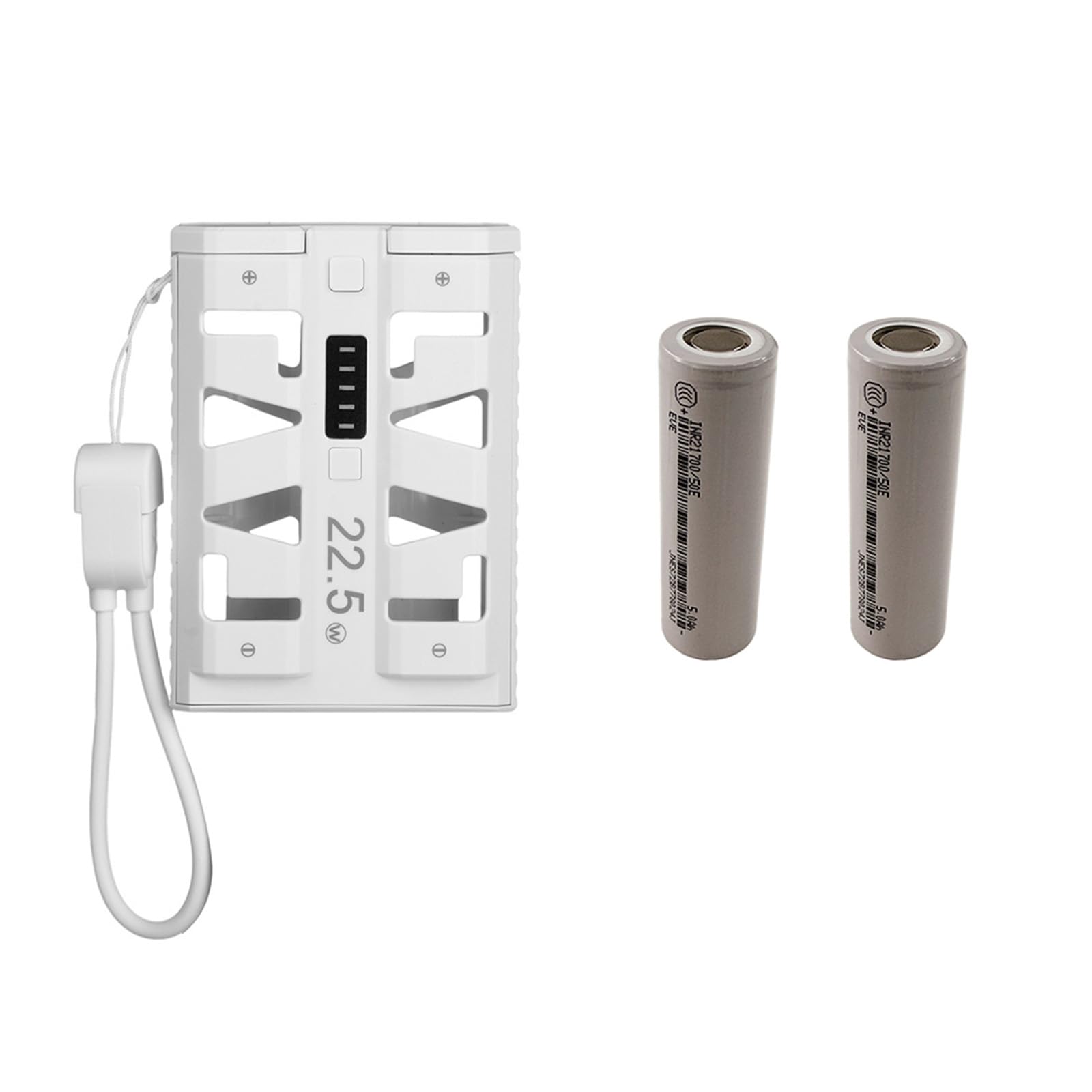 Baterías extraíbles dobles de 5000 mAh en cargador de diseño compacto 22.5W 7