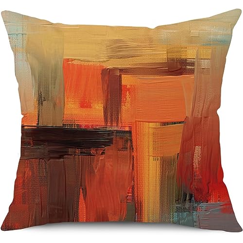 BCKAKQA Throw Pillow Covers 45 x 45cm Set of 4 Red Orange Decorative Cushion Covers 18x18 inches Soft Polyester Square Pillowcases for Bedroom Living Room Sofa Couch Bed Throw Pillow Cases - Image 4