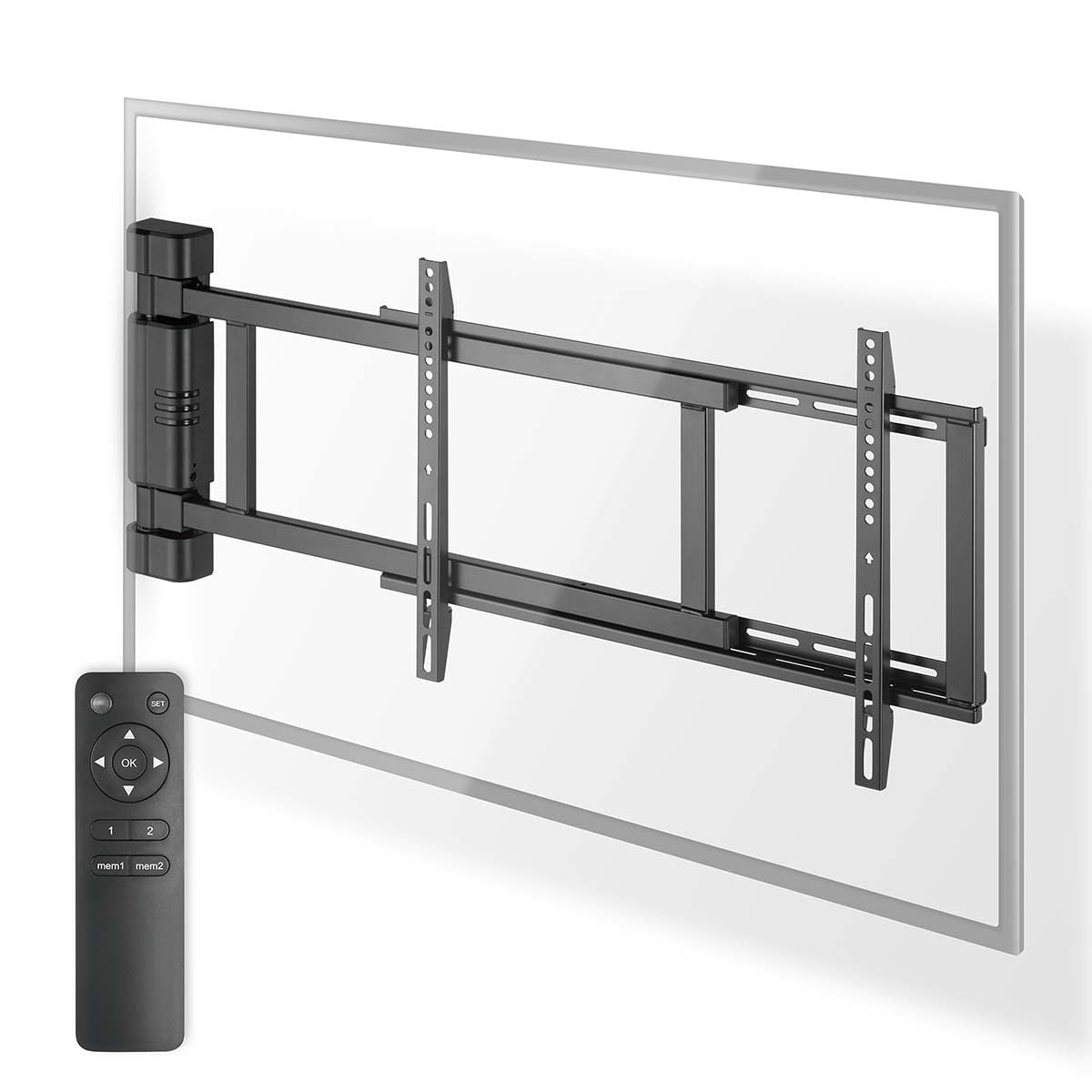 Motorisierte TV-Wandhalterung - 32-75" - maximal unterstützes Bildschirmgewicht: 50 kg - drehbar - Minimaler Wandabstand: 56 mm - ferngesteuert - ABS/Stahl - Schwarz