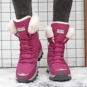 VLOOKST Laarzen Dames Sneeuwlaarzen Winterlaarzen Trekkinglaarzen Hikinglaarzen Sneeuwschoen Warme Bont Gevoerd Enkellaarsje Grijs maat 40