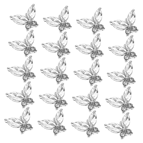 FOMIYES 100 Peças Acessórios De Arte De Unhas De Borboleta Joias De Unhas 3D Joias De Metal Joias De