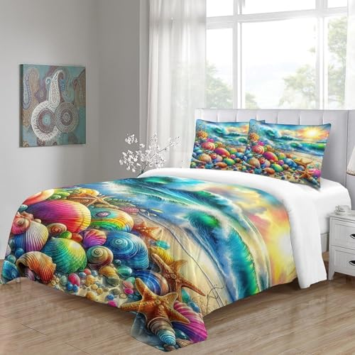 Housse de couette mer 220x240cm avec zip facile à laver - 6